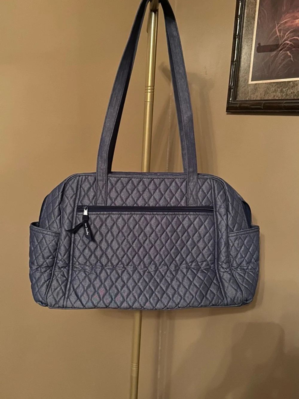Vera Bradley Quilted Shoulder Baby Bag in Navy new without tag